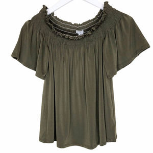 BP Smocked Neck Swing Top Off Shoulder